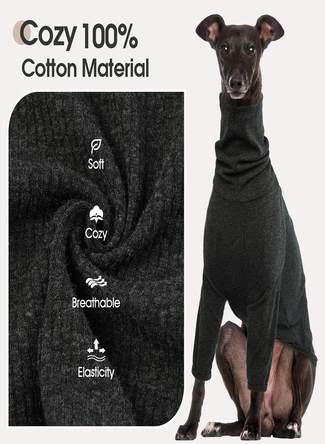 DENTRUN Italian Greyhounds Sweater, Greyhounds Turtleneck Knit Sweatshirt for Small Dogs, Warm Pajamas for Whippets, Winter Long Sleeve Dog Sweater Shirt - Image 2